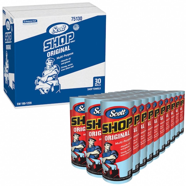 Kimberly-Clark Professional Scott Shop Towels Original Shop Towel (75130), Blue - 75130