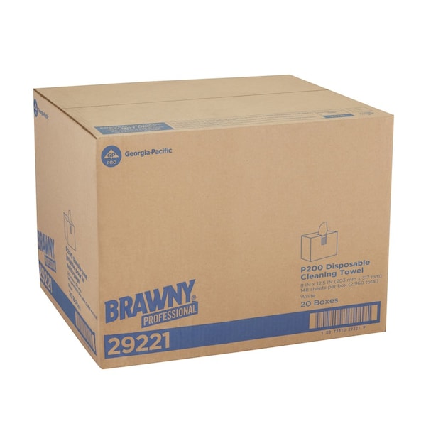 Georgia-Pacific Disposable Wipes, 8" x 12-1/2", 20 Pack, 148 Sheets/ Pack - 29221