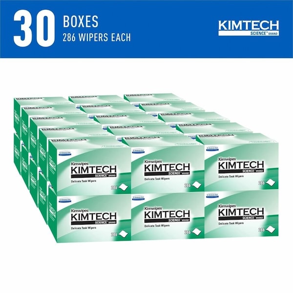 Kimberly-Clark Professional Kimwipes Delicate Task Kimtech Science Wipers (34120), White, 1-PLY, 280 Sheets / Box - 34120