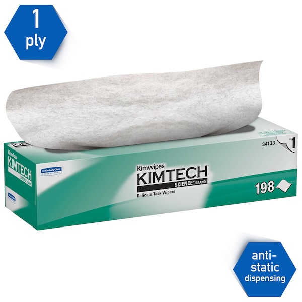 Kimberly-Clark Professional Kimwipes Delicate Task Wipes (34133), Pop-Up Box, White (198 Sheets/Box, 15 Boxes, 2,970 Sheets) - 34133