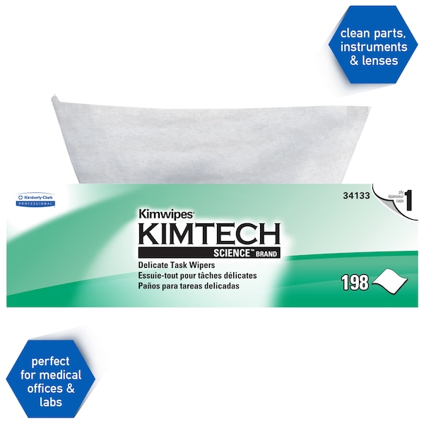 Kimberly-Clark Professional Kimwipes Delicate Task Wipes (34133), Pop-Up Box, White (198 Sheets/Box, 15 Boxes, 2,970 Sheets) - 34133