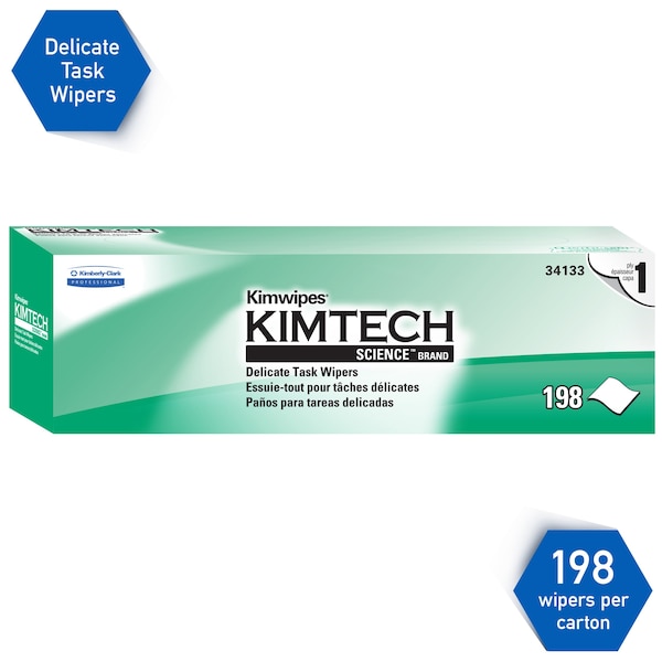 Kimberly-Clark Professional Kimwipes Delicate Task Wipes (34133), Pop-Up Box, White (198 Sheets/Box, 15 Boxes, 2,970 Sheets) - 34133