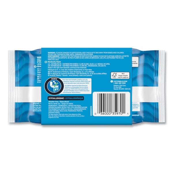 Cottonelle Fresh Care Flushable Cleansing Cloths, White, 3.73 x 5.5, 84/Pack, PK8 - KCC 35970CT