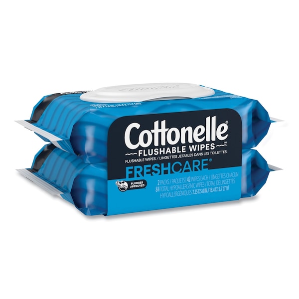 Cottonelle Fresh Care Flushable Cleansing Cloths, White, 3.73 x 5.5, 84/Pack, PK8 - KCC 35970CT