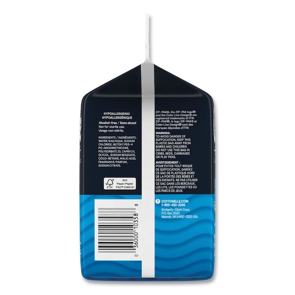 Cottonelle Fresh Care Flushable Cleansing Cloths, White, 5x7 1/4, 168/Pack, PK8 - 10358CT