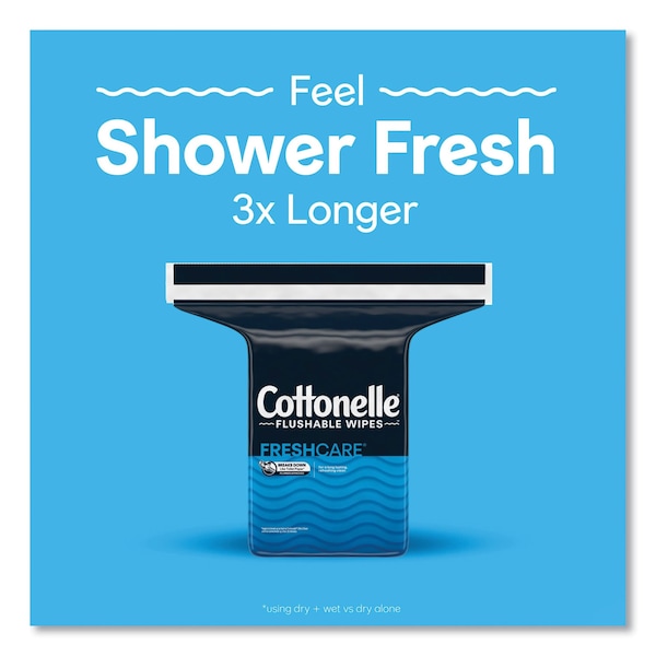Cottonelle Fresh Care Flushable Cleansing Cloths, White, 5x7 1/4, 168/Pack, PK8 - 10358CT