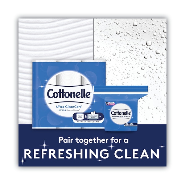 Cottonelle Fresh Care Flushable Cleansing Cloths, White, 5x7 1/4, 168/Pack, PK8 - 10358CT