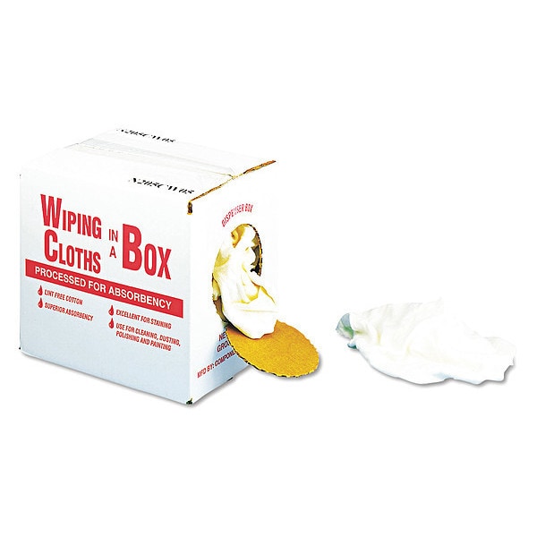General Supply Wiping Cloths, Cotton, White, 5 lb. - UFSN205CW05