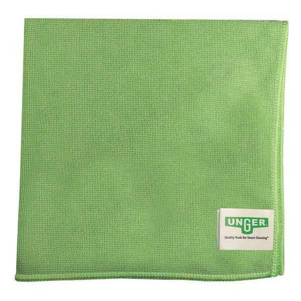 Unger Microfiber Cloth Wipe 15" x 16", Green, 10PK - MF400