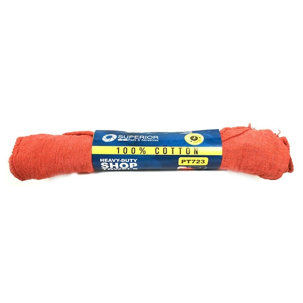 Superior Pads And Abrasives 12 Inch x 14 Inch Red Shop Towel - 100% Cotton, PK 6 - PT723