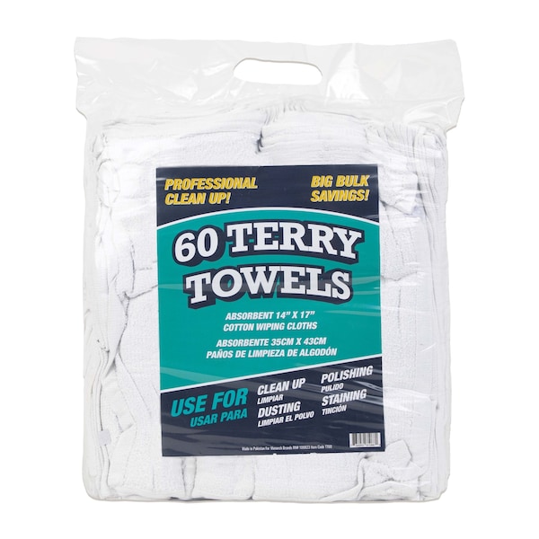 Monarch Brands Terry Towels, 14in x 17in, 300PK - N030-TT60-CS