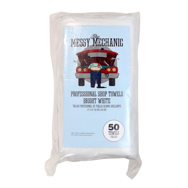 Monarch Brands Shop Towels , White, 300PK - AT-WST50-BG-CS