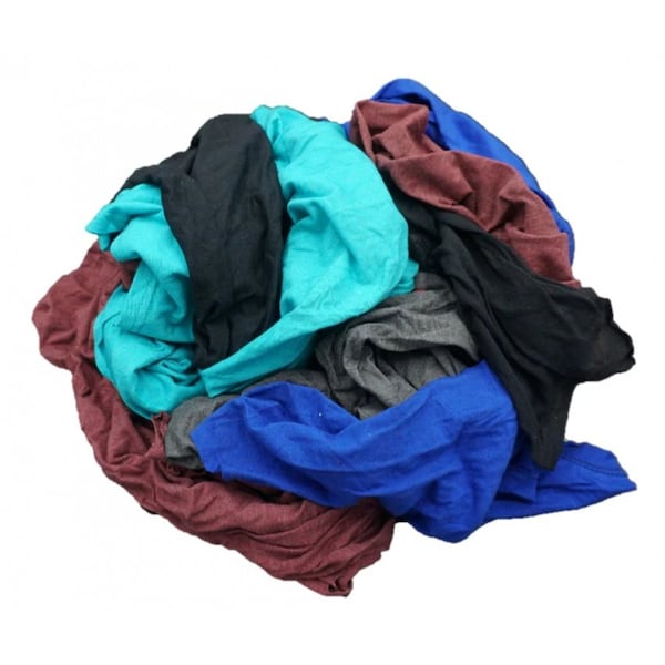 Absorbents Midwest New Multicolored Cotton Knit Rags, 25lb Box - 10-500-B