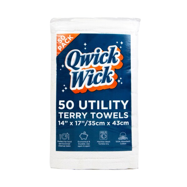 Monarch Brands Terry Towels, 14in x 17in, 50PK - PNP-TT50