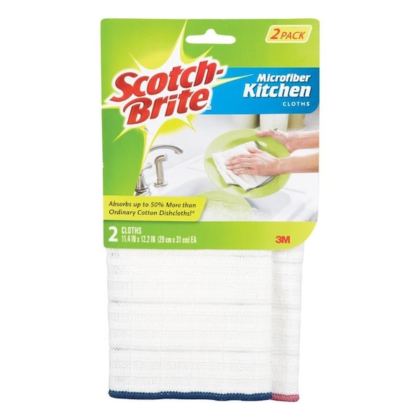 Scotch Scotch-Brite Microfiber Cleaning Cloth 12.2 in. W X 11.4 in. L 2 pk - 9032-2