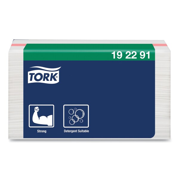 Tork Small Pack Foodservice Cloth, 1-Ply, 11.75 x 14.75, Unscented, White with Red Stripe, 50 Cloths, 4PK - 192291