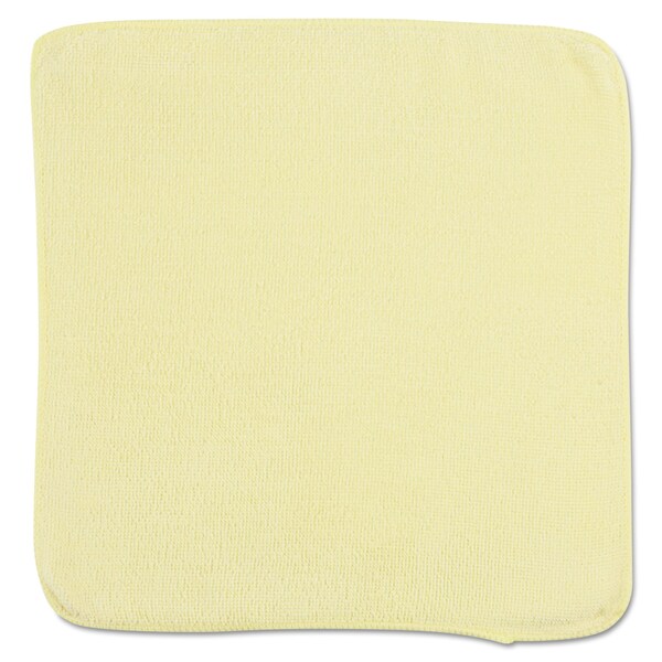 Rubbermaid Commercial Microfiber Cleaning Cloths, 12 x 12, Yellow, PK24 - 1820580