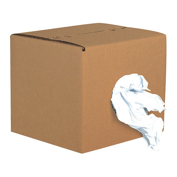 Partners Brand Box of Premium T-Shirt Rags, White, 220/Case, 25 Lbs/Case - BR106