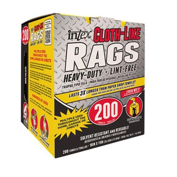 Intex Supply Intex Supply 256188 10 x 11 in. Cloth-Like Rags; 200 Count - 256188