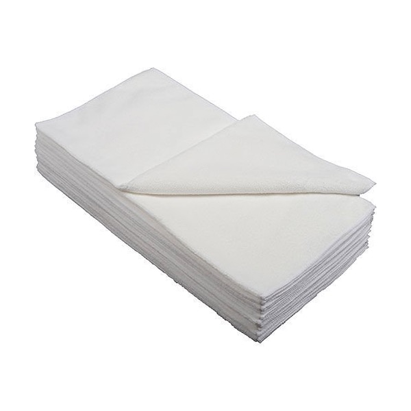 Global Industrial 16 x 16 300 GSM Microfiber Polishing Cloths, White, 12PK - 670236