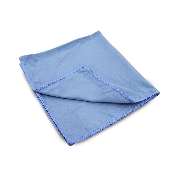 R & R Textile Mills, Inc. Suede Microfiber Rag, 16"x16", Blue, PK 12 - WW73050 - BLUE
