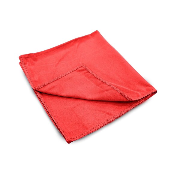 R & R Textile Mills, Inc. Suede Microfiber Rag, 16"x16", Red, PK 12 - WW73050 - RED