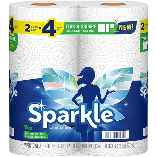 Sparkle 21922 Paper Towel, 11 in L, 612 in W - 22272