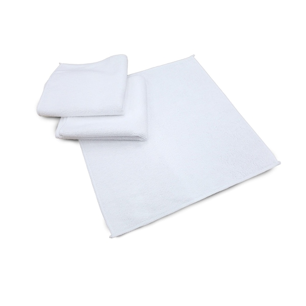 R & R Textile Mills, Inc. General Purpose Rag, 12"x12", Microfiber, White, PK 12 - WW73020 - WHITE