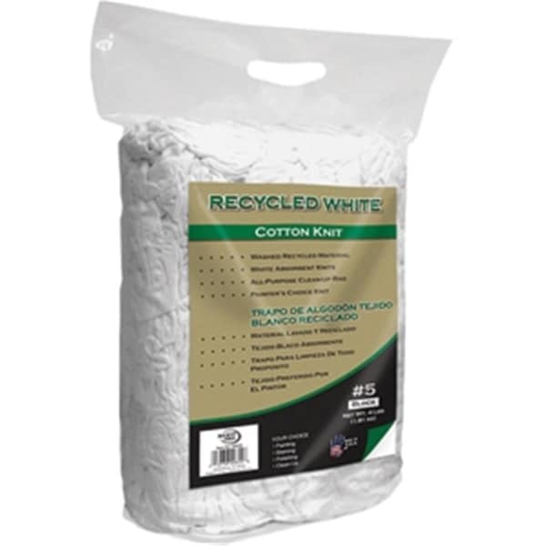 Gourmetgalley 624 Block Recycled White Cotton Knit Wiping Cloth - White - No. 5 - 4 lbs. - GO3567149