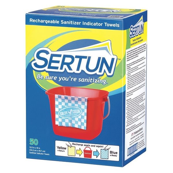 Sertun Rechargeable Indicator Towels 13-1/2" x 18", Yellow/White - 9650