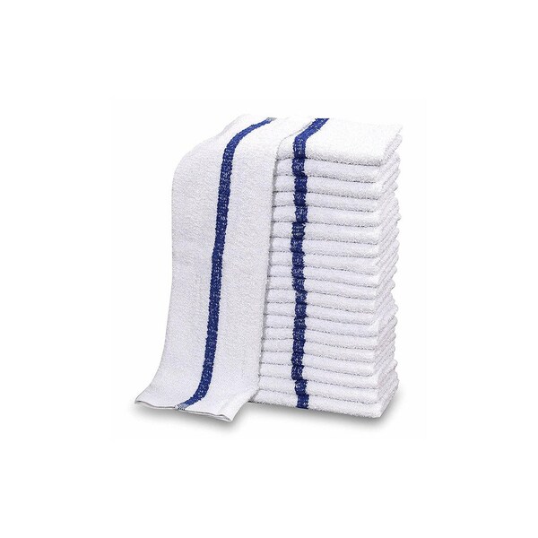 Bsl Cotton Towel Blue Striped 22 oz Bar Mop 14 x 17 - Pack of 24 - 3629-24P