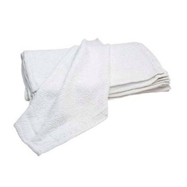 Absorbents Midwest New White Terry Bar Mop Towels, 16 x 19, 12PK - 40-3000-DZ