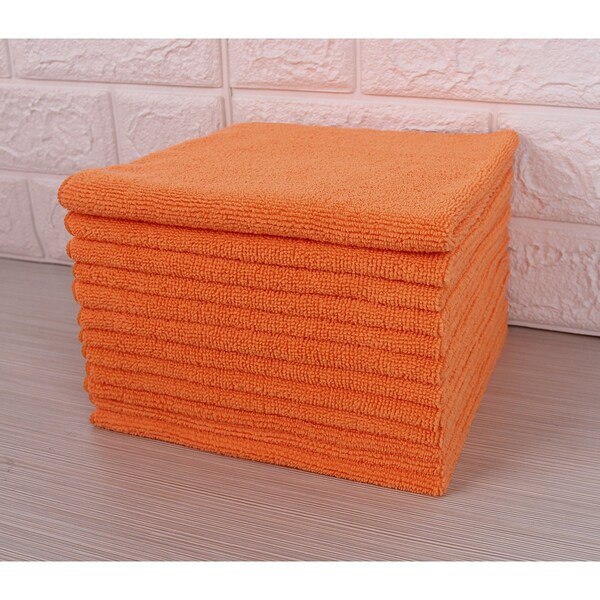 Dri By Tricol Clean Multi-Purpose Cloth,  Orange, 300 GSM, 16 x 16 in, 12 PK - IB-LQZE-TUFI