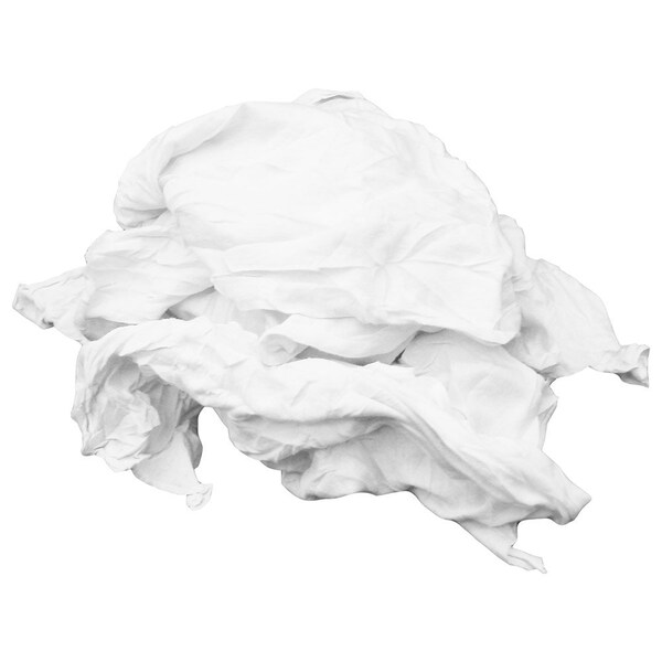 M&B Absorbents T-Shirt Rags, Low-Lint Wipers, White, 16 in.x16 in.x8 in., 25 lb Bag - WP-VSB-25
