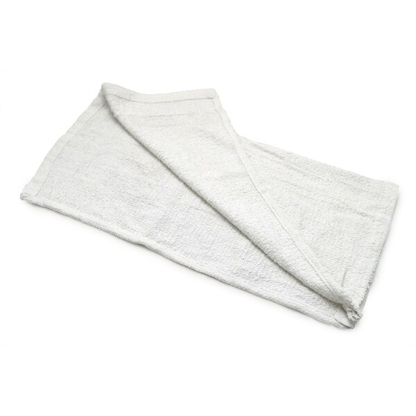 R & R Textile Terry Cleaning Towels 15" x 18", White, 4320PK - Z51748