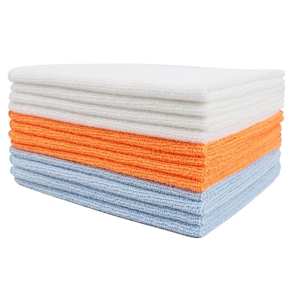 Dri By Tricol Clean 12 Pack Recycled Microfiber Cleaning Cloths, 16 x 16 - TCHC-R07