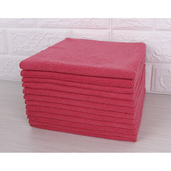 Dri By Tricol Clean Multi-Purpose Cloth, Red, 300 GSM, 16 x 16 in, 12 PK - IB-LQZD-TUFI
