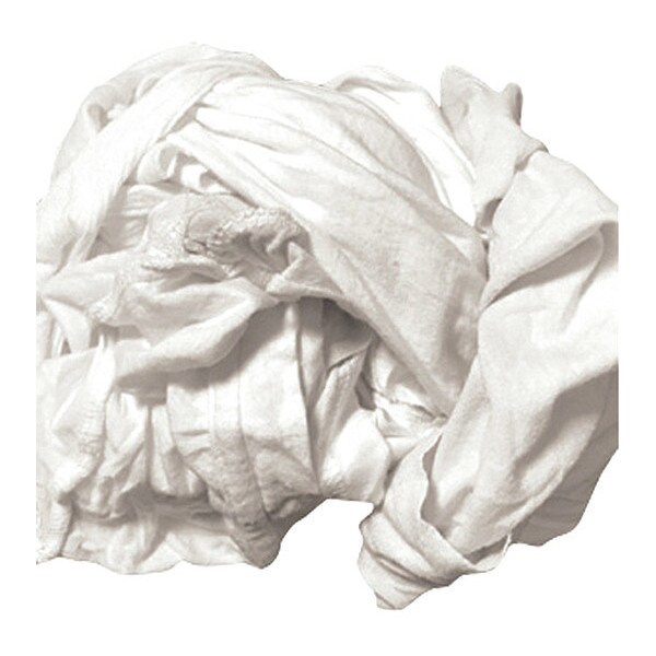 Partners Brand Box of Standard T-Shirt Rags, White, 190/Case, 25 Lbs/Case - BR103
