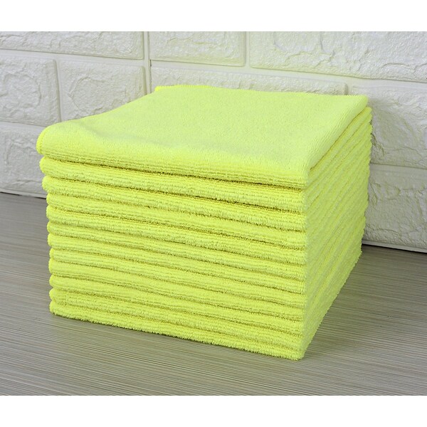 Dri By Tricol Clean Multi-Purpose Cloth,  Yellow, 300 GSM, 16 x 16 in, 12 PK - OJ-HI3E-58FO
