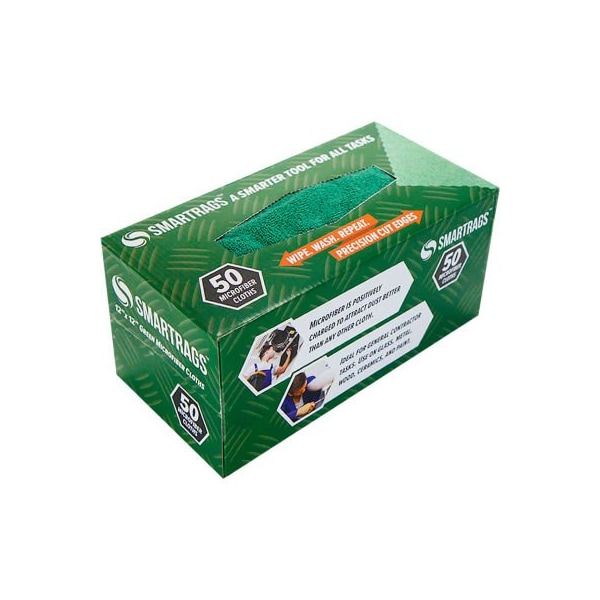 Monarch Brands SmartRags Microfiber Cleaning Cloths, 12" x 12", Green, 50 Rags/Box - M950G - M950G