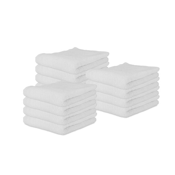 Monarch Terry Polishing Hand Towel White , 12PK - N030-W1627-4