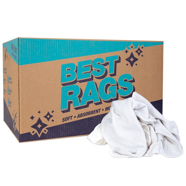 Monarch Flannel Polishing Reclaimed Cloths - White - 25 lb Box - R-W80-25