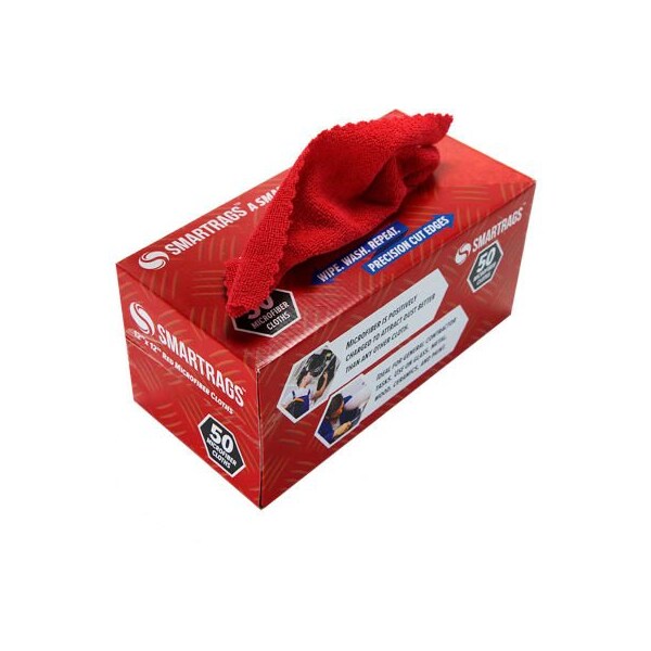 Monarch Brands SmartRags Microfiber Cleaning Cloths, 12" x 12", Red, 50 Rags/Box - M950R - M950R