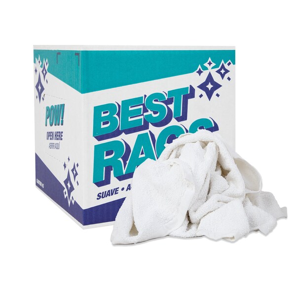 Monarch Bath Towel Size Terry Wipers - WHITE 5 lb box - N-W50FB-5