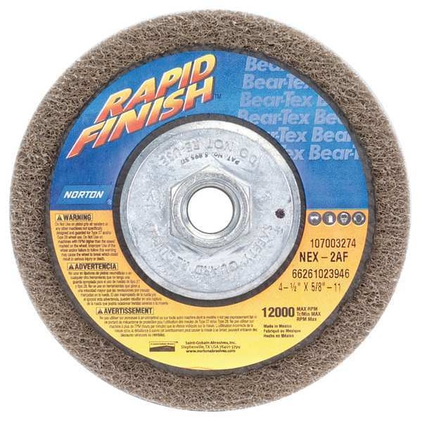 Ruedas de centro deprimido de Norton Abrasives, Tipo 27, de 4 1/2 pulgadas de diámetro, 0.5 pulgadas de espesor, tamaño de agujero de eje de 5/8"-11 - 66261023946.