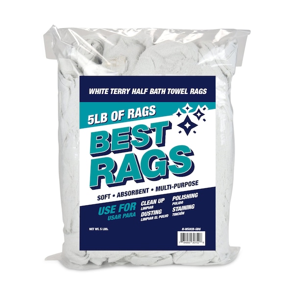 Monarch Wall Washing Terry Wipers - White 5 lb bag - N-W50CB-5BG