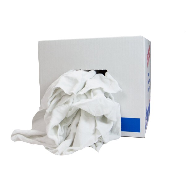 Monarch French Terry Wipers White One Side Terry and One Side Smooth Rags 10 lb box - N-W51W-10