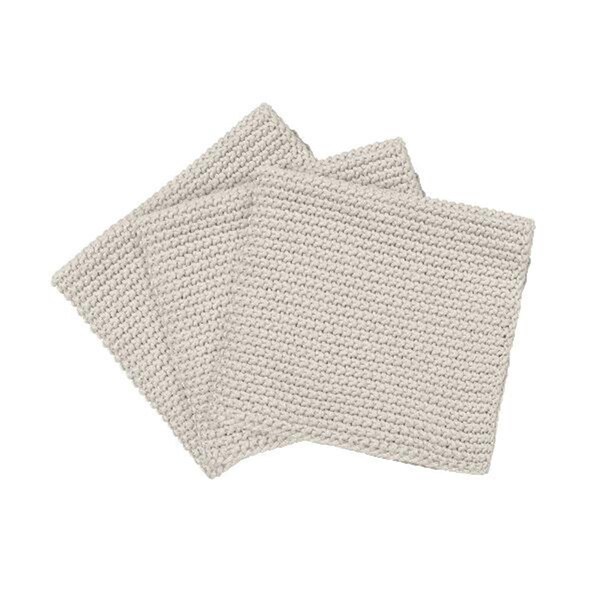 Homepage 9.9 x 9.9 in. Wipe Perla Knitted Cotton Dish Cloth, Moon Beam - HO2528394