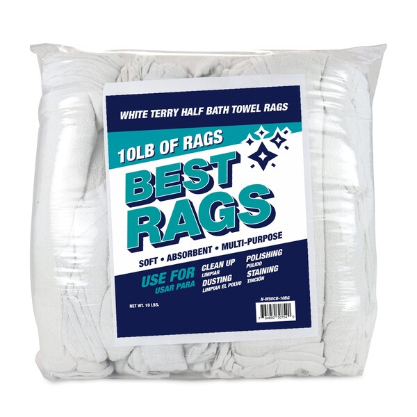 Monarch Wall Washing Terry Wipers - White 10 lb bag - N-W50CB-10BG