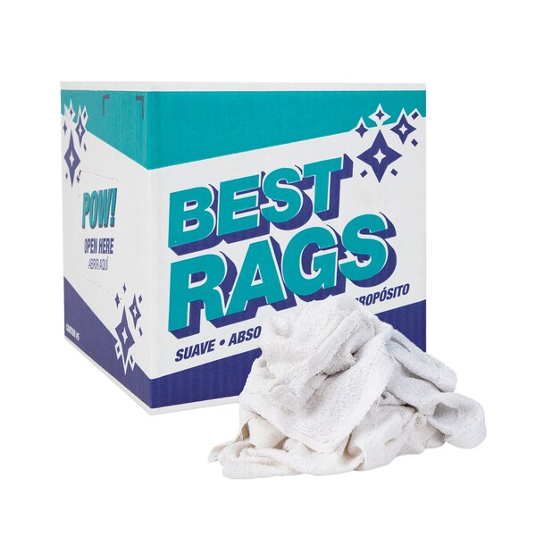 Monarch Shop Towel Size Terry Wipers - WHITE 5 lb box - N-W68-5